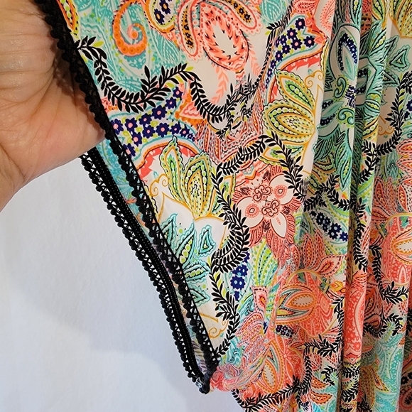 SWIM By Cacique Women's Beach Dress Sz 22/24 Colorful Stretchy Boho Resortwear - Picture 5 of 12